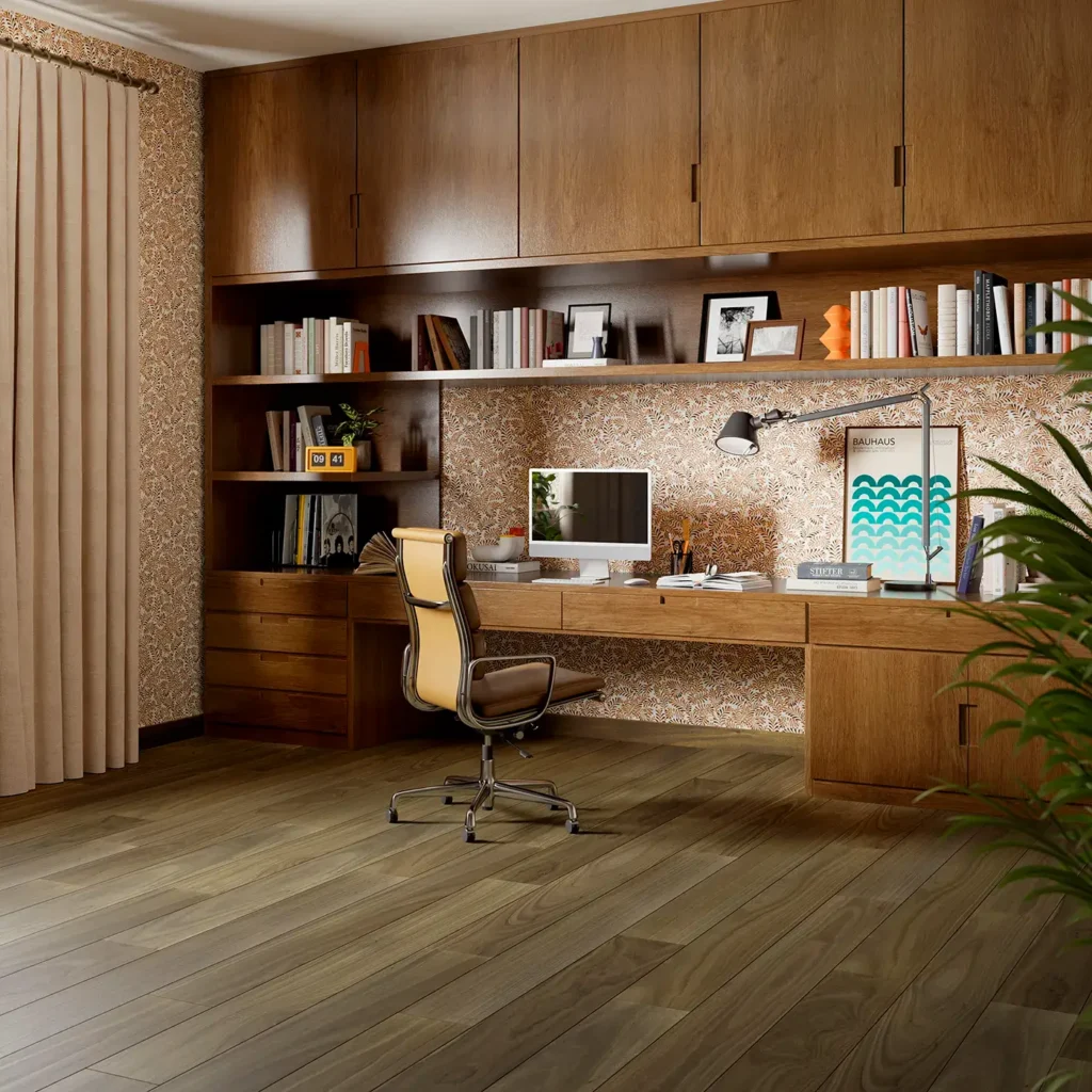 1802U Valencia Walnut 17068 Raw Umber Room - Hadinger Flooring